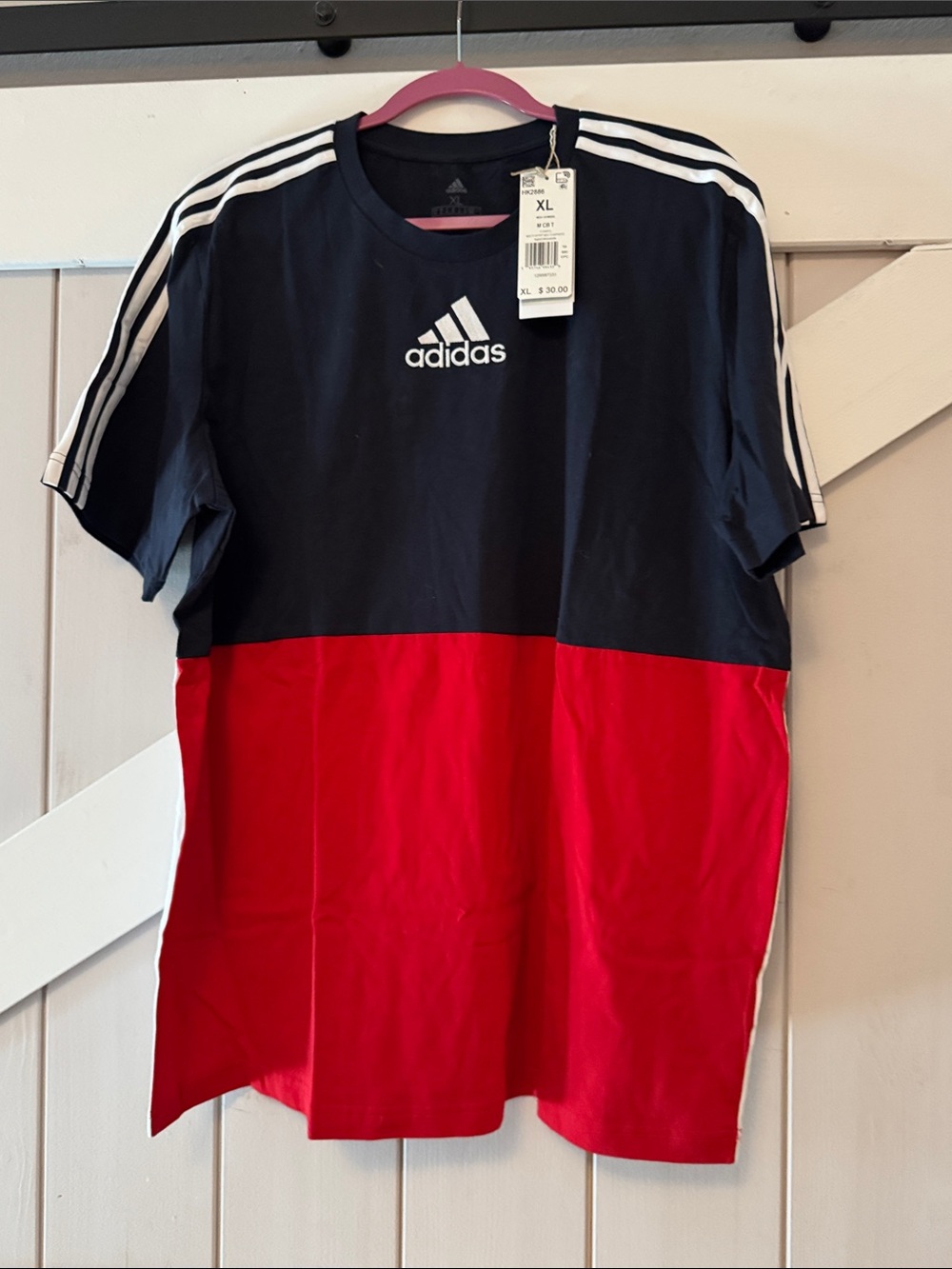 NWT: Adidas Black and Red Short Sleeve Performance Tee
